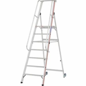 Hymer 8081 Mobile Platform Stepladder With Extra Long Handrail