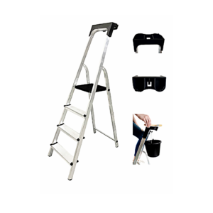 MYPRO Aluminium Platform Steps | 4 Tread | Trade & DIY | EN131 150KG | TOOL TRAY