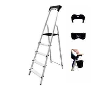 MYPRO ® Aluminium Platform Steps | 5 Tread | Trade & DIY | EN131 150KG | TOOL TRAY