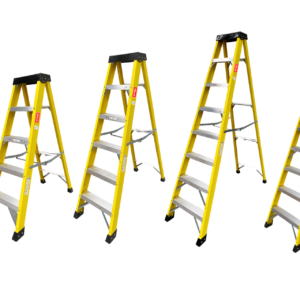8 Tread Heavy Duty Fibreglass Step Ladder | Electricians Swingback Steps